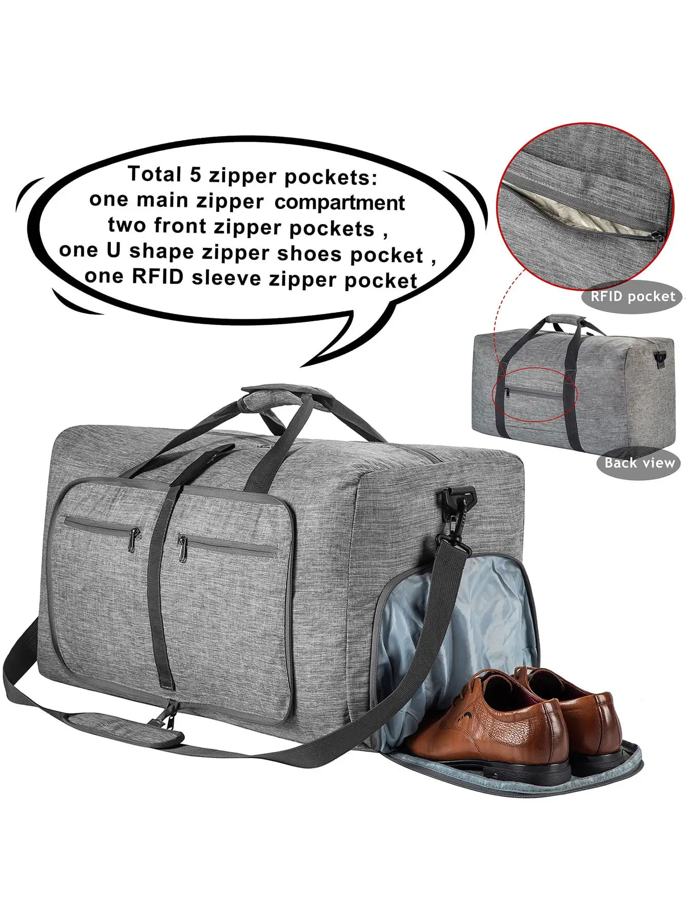 Travel Bag Handbags Large Capacity Carry On Luggage Bags Men Women Shoulder Outdoor Tote Weekend Waterproof 250311