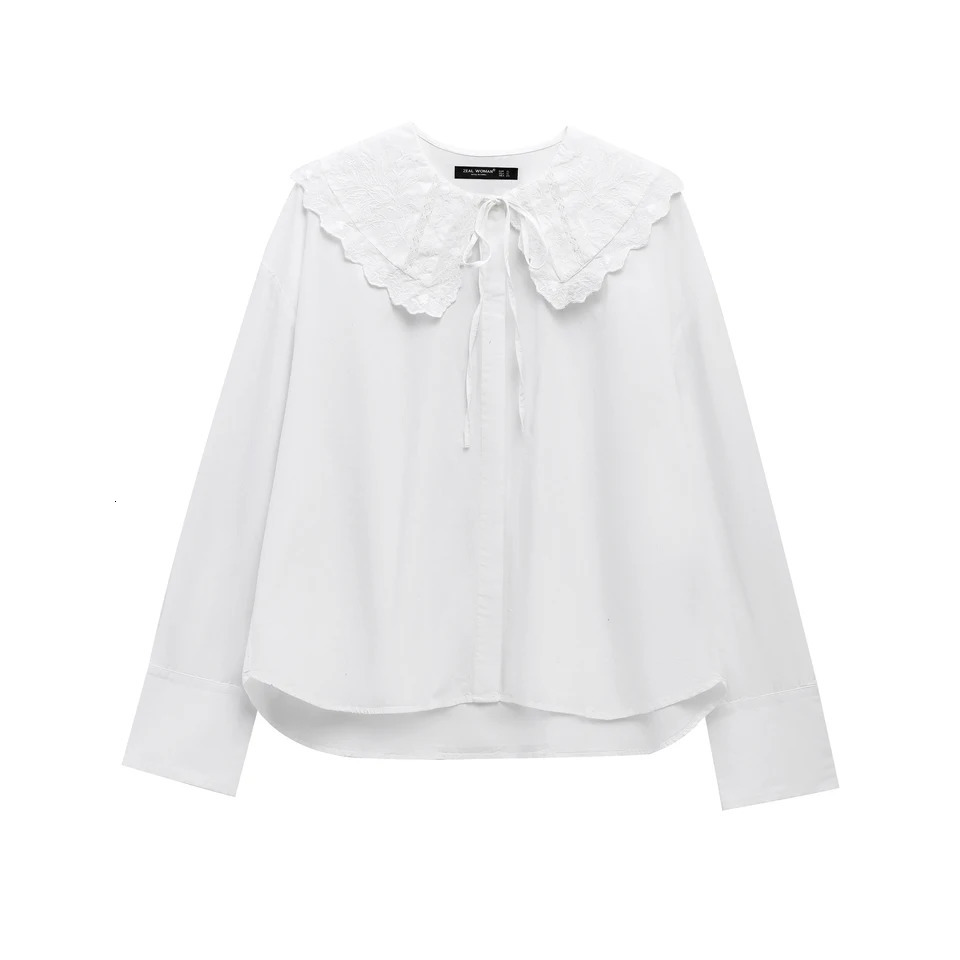 TRAFSHE Women Spring Autumn Long Sleeve Single Breasted Lace Up Doll Collar Blouse Street Clothing Shirt Chic Ladies Top 0881001 250311