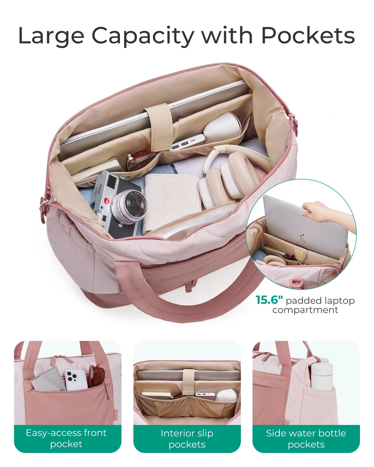 BAGSMART travel bag 33L Weekender carry on luggage with large capacity storage shoe companies 250311