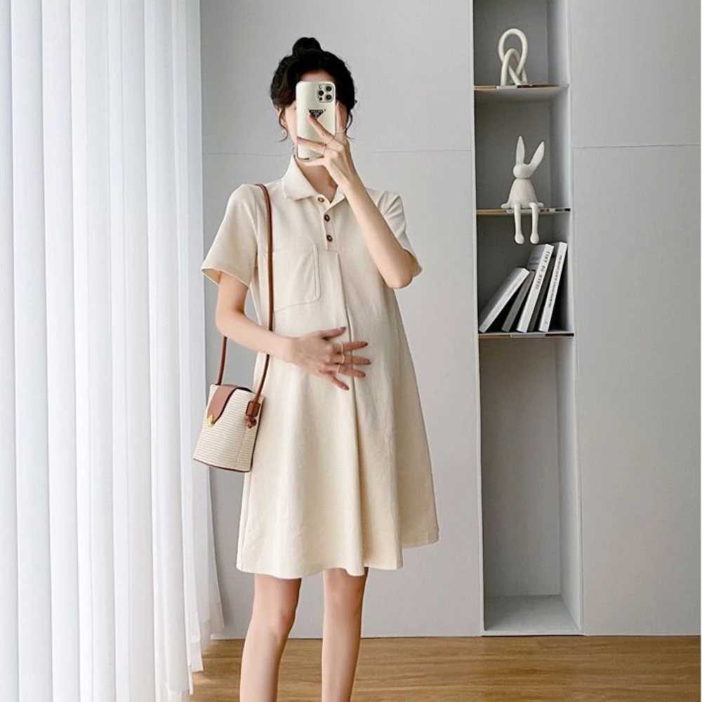 Maternity Pregnant Clothes Loose and Slimming During Pregnancy Oversized A-line Dress and Age Reducing Pregnant Womans DressT250311