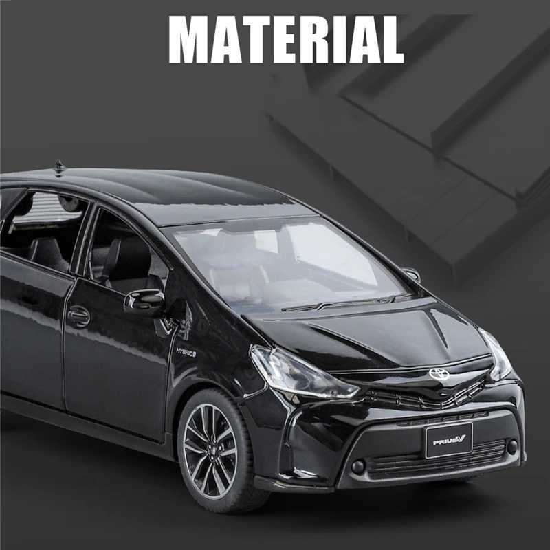 New Arrival 1/32 TOYOTA PRIUS Alloy Car Model Diecast Metal Toy Vehicles Car Model High Simulation Sound and Light Collection Childrens Gift T250311
