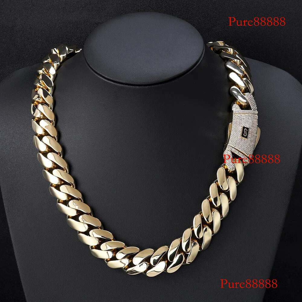 Wholesale Choker 14k Chunky Custom k Chain Gold Plated Cuban Miami Necklace 20mm Hip Hop Jewelry