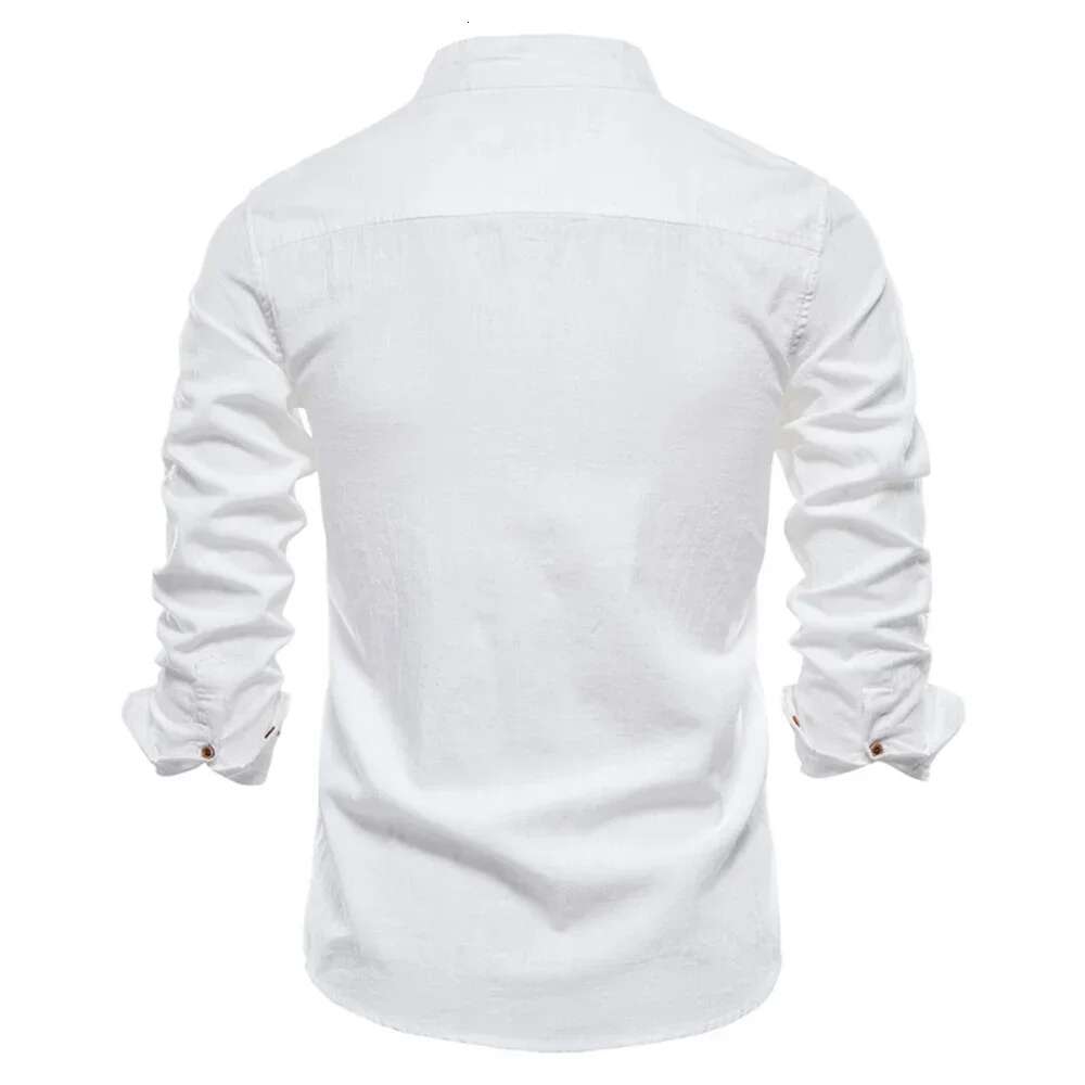 New Spring Cotton Solid Color High Quality Long Sleeve Shirt For Men Lapel Casual Social Men's Shirts
