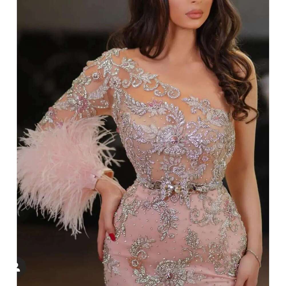 Elegant Black Mermaid Evening Long Sleeve Sexy Tassel High Slit Classic Party Dresses Formal Dress