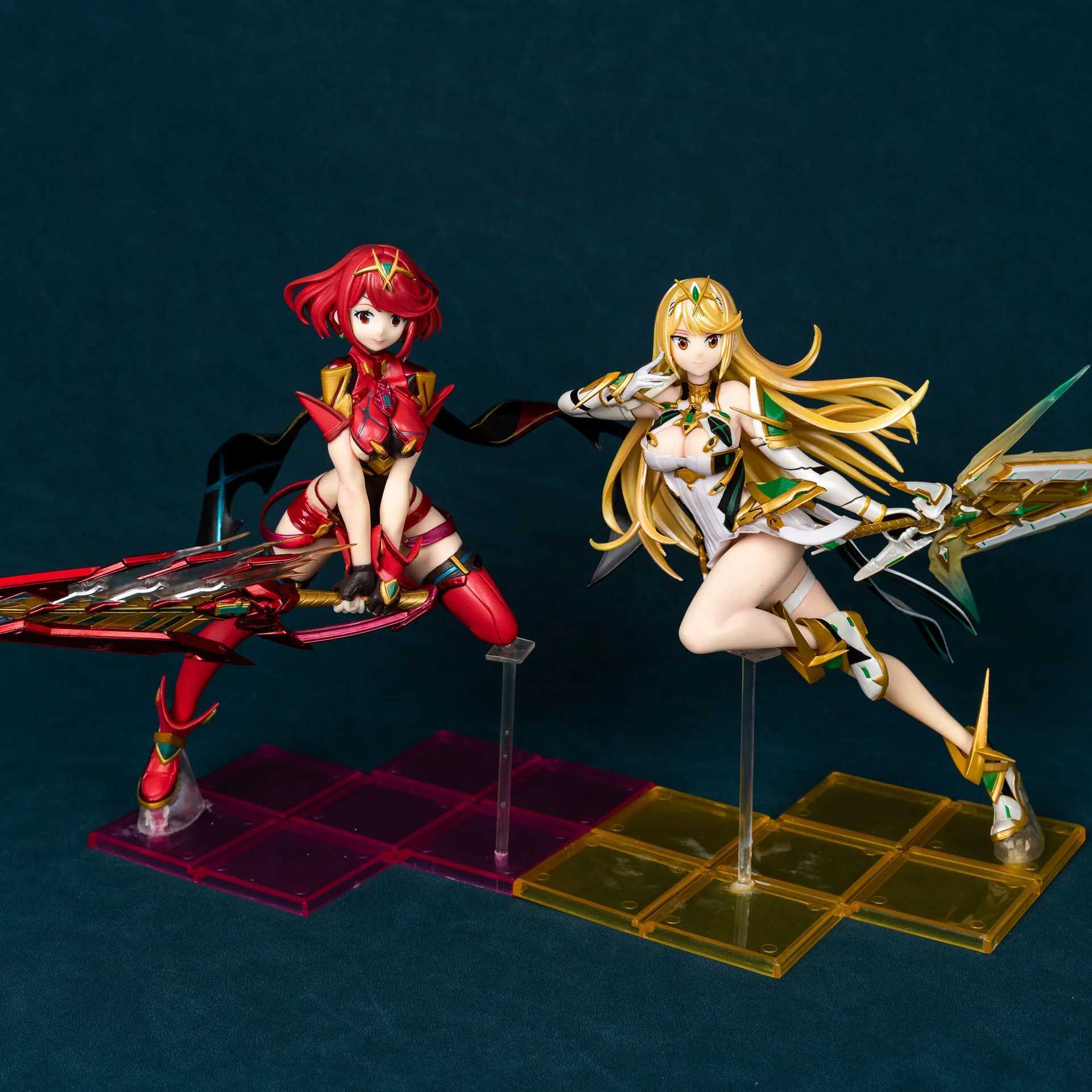 22cm Xenoblade Chronicles 2 Pyra And Mythra Game Girl Figure Model Statue Boys Collection Desktop Decoration Ornament Toys GiftsXJ250311