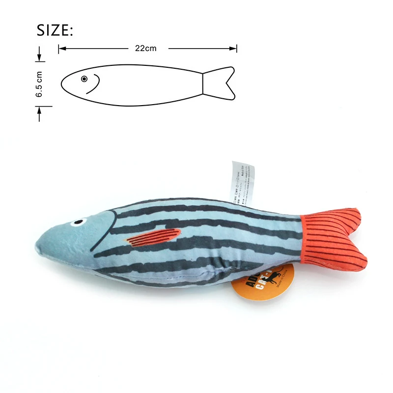 Interactive Sounding Goldfish Cat Toy with Catnip - Soft Plush Pillowfish for Cats
