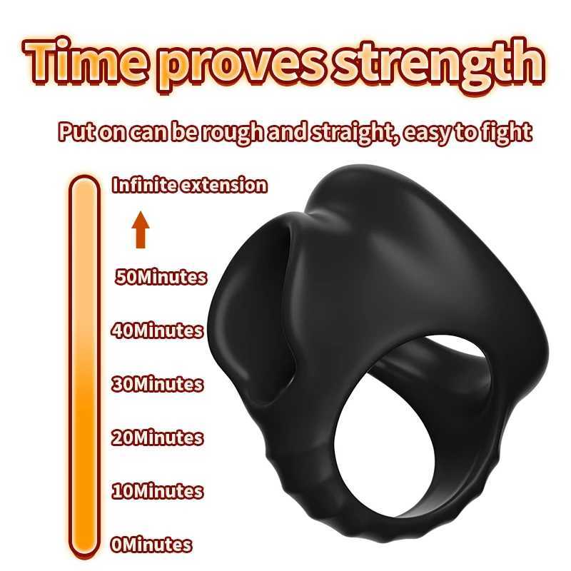 Reusable Penis Ring Silicone Cement Lock Ring Delay Ejaculation Time Lasting Cock Ring Sex Toys For Men Couples Adult ProductsXJ250311