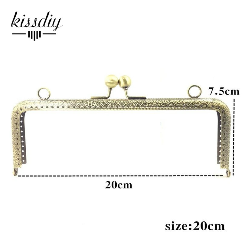 10PCS 65 75 85 105 125 15 18 20CM Square Metal Purse Frame for Bag DIY Handmade Kiss Lock Wedding clutch frame Accessory 250311