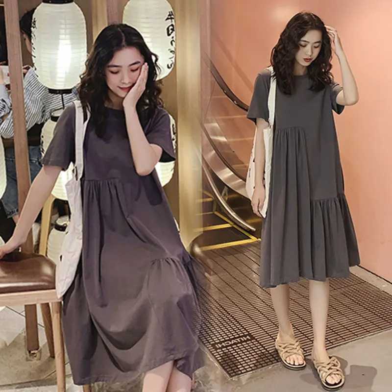 New Ladys skirt Nightgown Nightie Long Maternity Dress Home Dress Sleepwear Fat MM Night Shirt Loose NightwearT250311