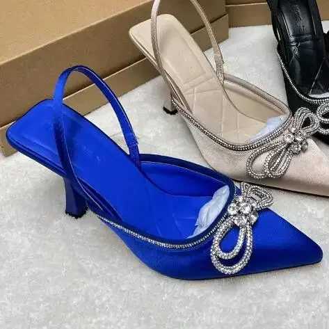 Elegant High Heeled Shoes Hot For Wens 2025 New Summer Bowknot Dia Sexy Ladies Sandals Wedding Party Dress Stiletto Sandalias Z250311