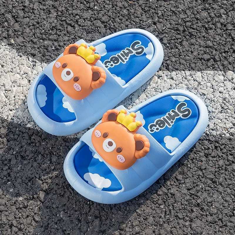 Summer childrens slippers non-slip cute strawberry rabbit girl home thick soles soft soles baby outdoor slippersT250311