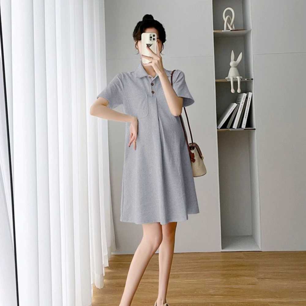 Maternity Pregnant Clothes Loose and Slimming During Pregnancy Oversized A-line Dress and Age Reducing Pregnant Womans DressT250311