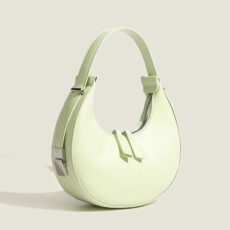 Trendy Simple Ladies Hobo Bags Fashion PU Leather Underarm Bags Female Shoulder Bags Women Small Handbags Clutch Purse 250310