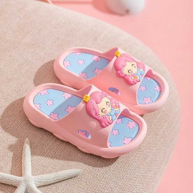 Boy Girl Indoor Childrens Slippers Summer Anti-slip Wear-resistant Cartoon Slipper Women Man Bathroom Sandal Children Baby ShoeT250311