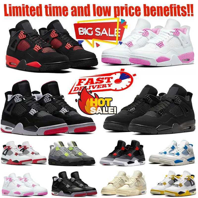 men 4 4s Basketball Shoes white guava ice sail metallic purple black cat bred shimmer cactus jack women sneakers size 36-45