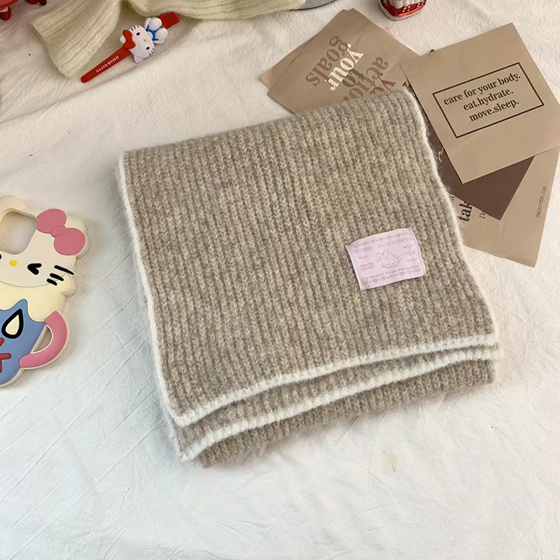 K093 Korean order Xiao Xiangfeng ~ Autumn and winter new Korean version of women's long neck warm wool blended knitted scarf