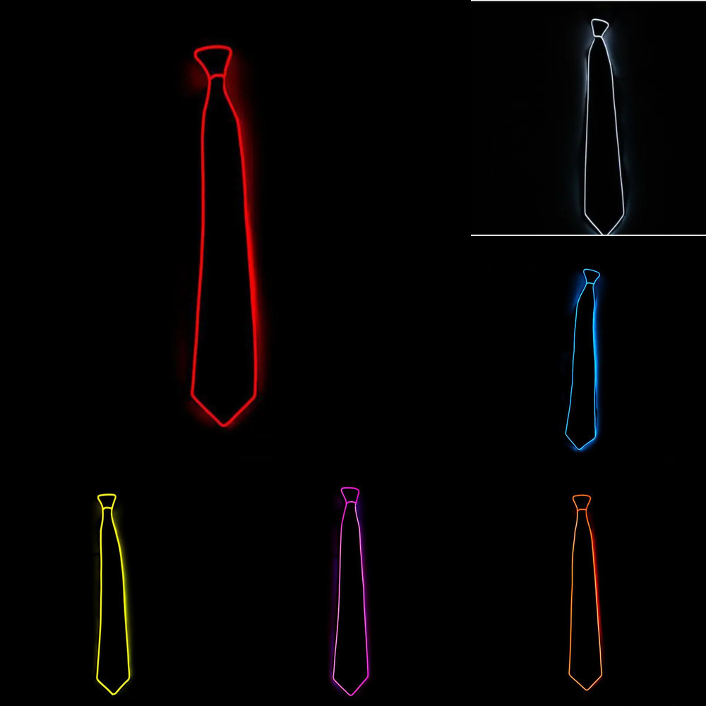 Update Led Tie Fanny Novelty Necktie For Men LED Light Up Ties Motorcycle Accessory