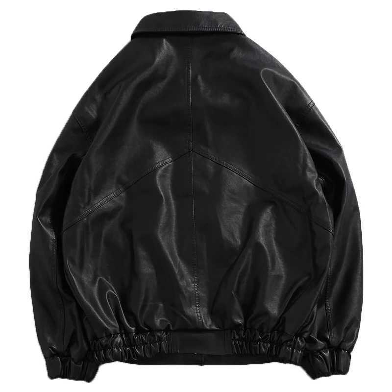 Spring PU Leather Jacket Men Black Soft Faux Leather Motorcycle Fashion Leather Coats Male Bomber Jacket Pockets Clothes CoolT250311