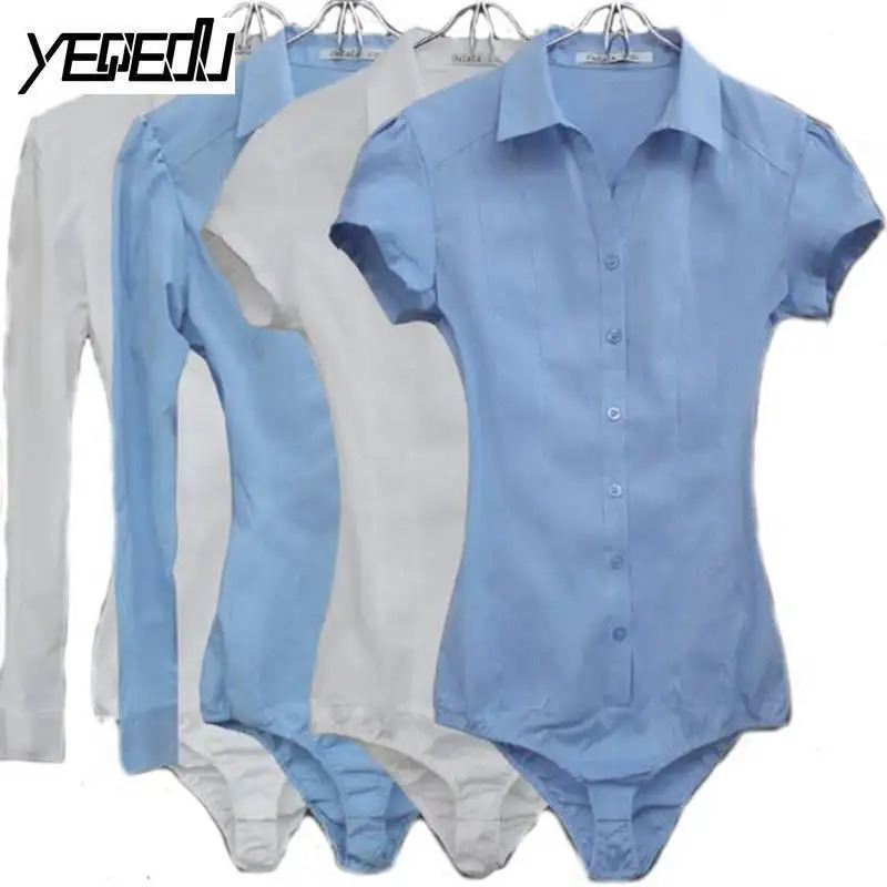 #2101 Body Shirt Women Summer Black Blue White Blouse Long Sleeve Feminino Ladies Shirts Fashion Office Lady 250311