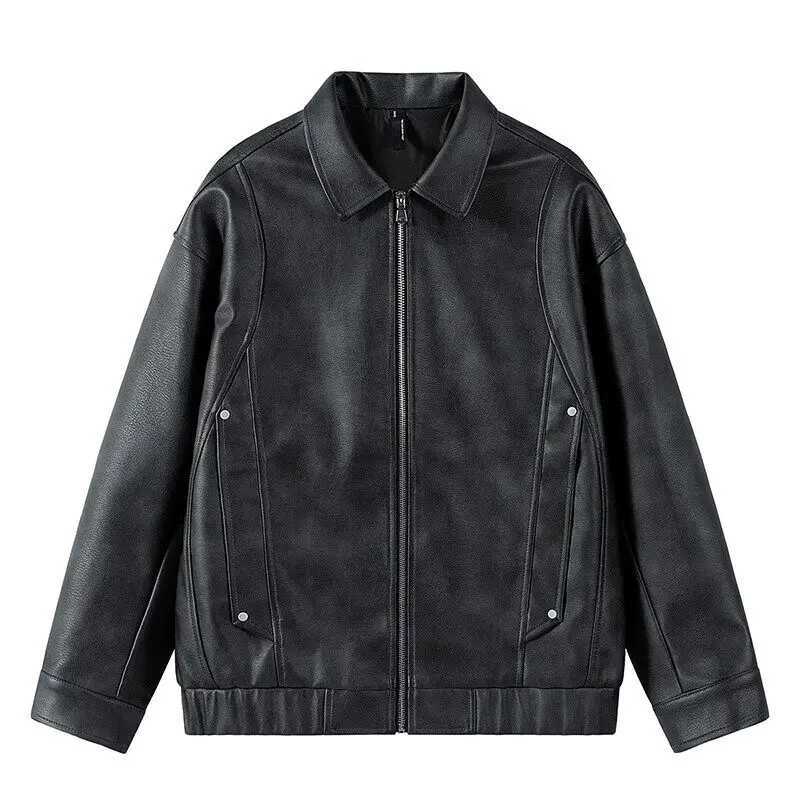 2025 New Mens Leather Jackets Fashion Tie-Dye Motorcycles Coats Male PU Casual Outwear Moto Biker Leather Jacket StreetwearT250311