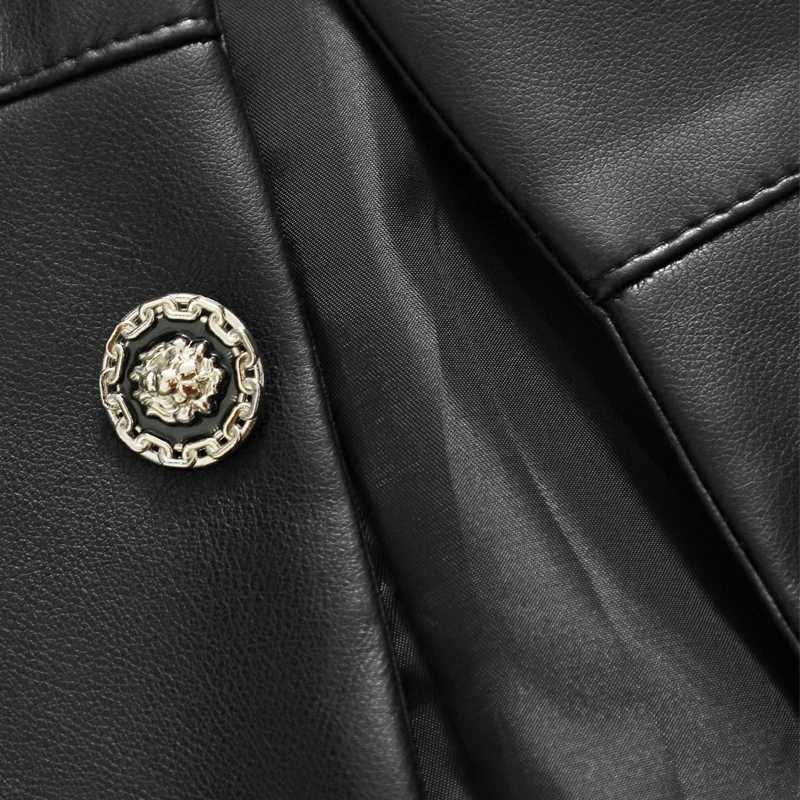 NDNBF 2024 style Original mens new jacket coat heavy metal button decoration niche design loose Pu Jacket TopT250311