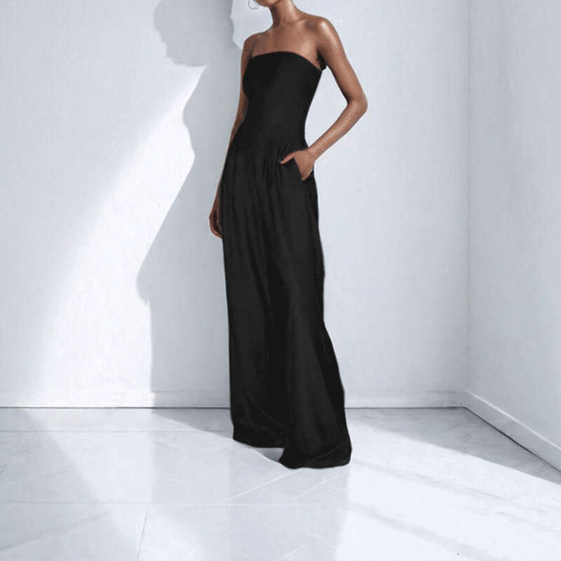 2025 Spring New Women's Clothing Style Fashionable Slimming Skincare Wide Leg Pants Long Jumpsuit For Women KLMY