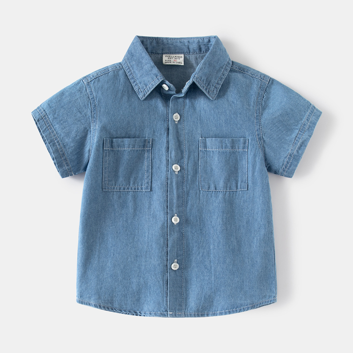 Ddmyshoesvip Summer New Boys Cowboy Short Sleeved Baby Casual Shirt Korean Version Top Children S Clothing