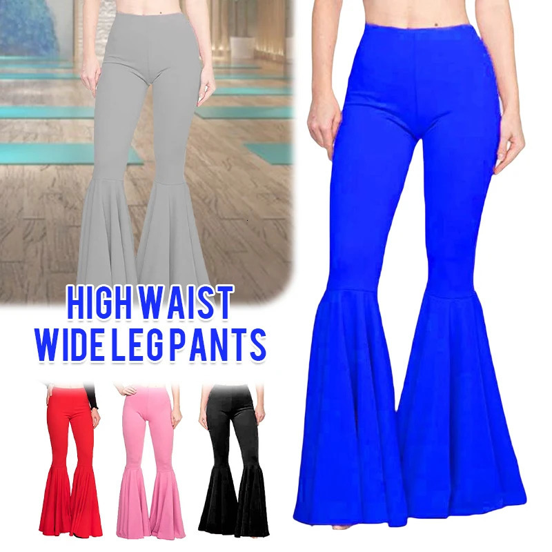 Womens High Waist Skinny Flare Pants Slim Fit Stretchy Trousers Yoga Flared Pants Streetwear Lady Bodycon Sexy Bell Bottom Tights 250305