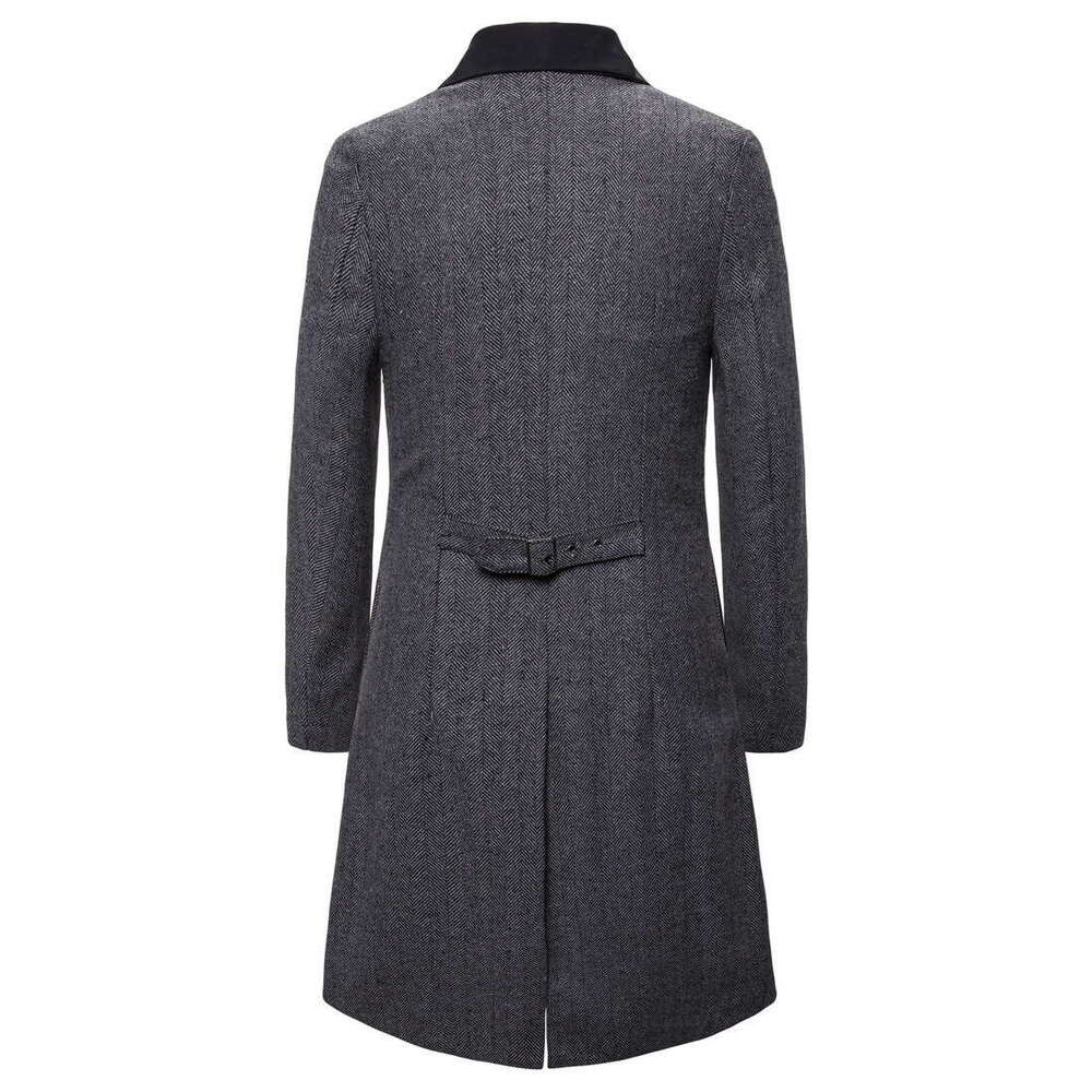 New Men's Woolen Coat For Autumn And Winter, Medium To Long Windbreaker Yf19