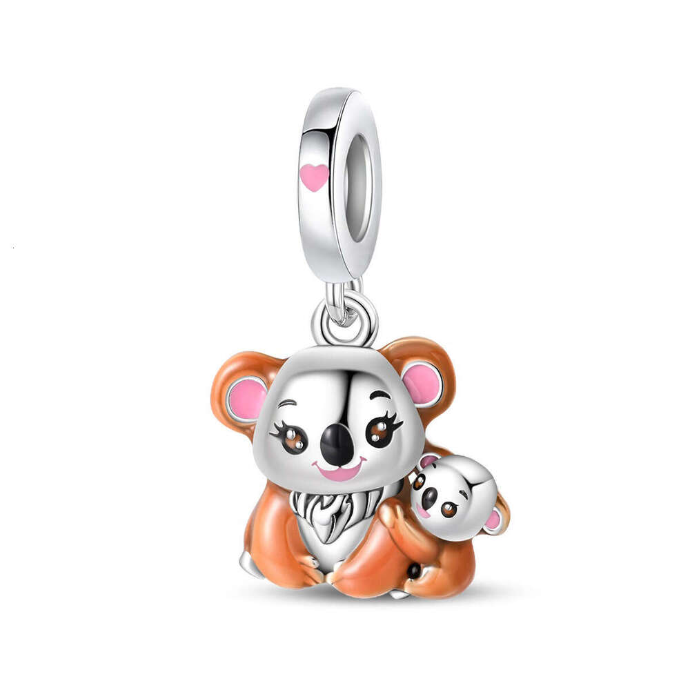 Mother's Day Squirrel Cute Animal Charms Bead Accessories DIY Jewelry Bracelet Pendant White 925 Sterling Silver Gift for Women