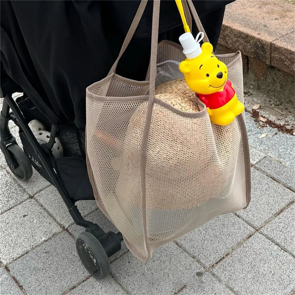 New Trendy Transparent Mesh Bag Ins Fashion Lightweight Casual Versatile Large Capacity Portable Shopping Bag Summer Beach Bag R250311