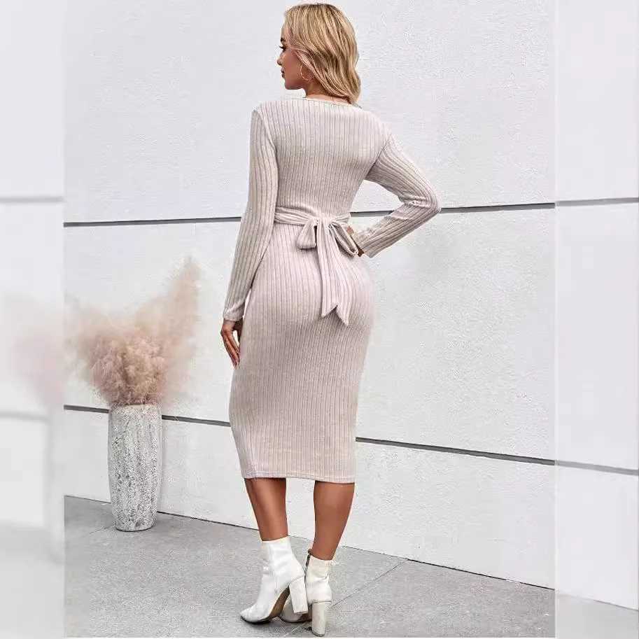 Autumn Winter American Casual Across Ties A Line Slim Dress Maternity Elegant A Line Hot Clothes for Pregnant Women PregnancyT250311