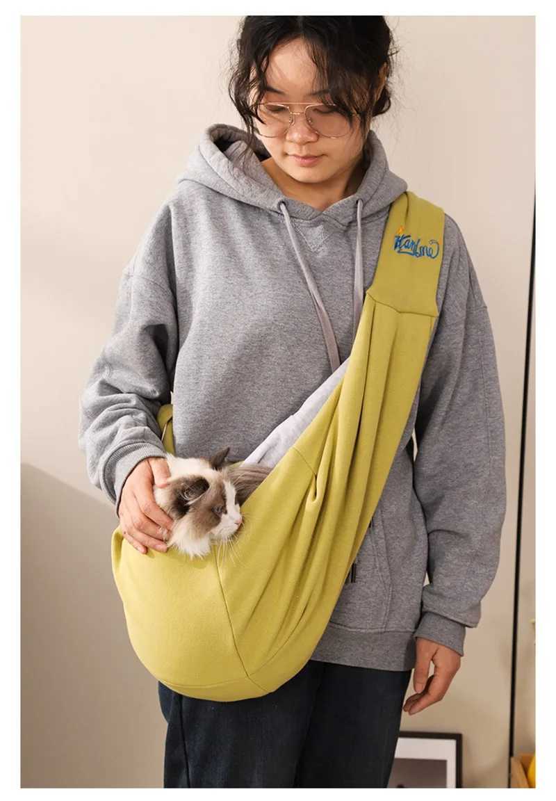 Cat Carrier Bag Pet Puppy Out Crossbody Shoulder Bag Outdoor Travel Portable Cat Puppy Sling Bag For Small Dog Pet Supplies 250205