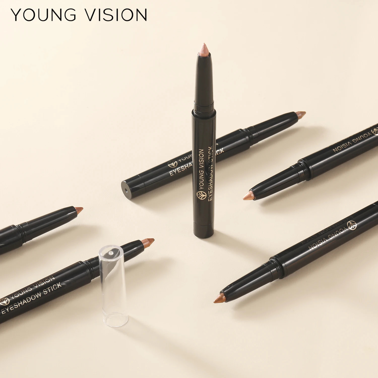 YOUNG VISION 6colorspack Pearlescent color rotating eyeshadow stick waterproof cultivation silkworm eye makeup pencil 240310