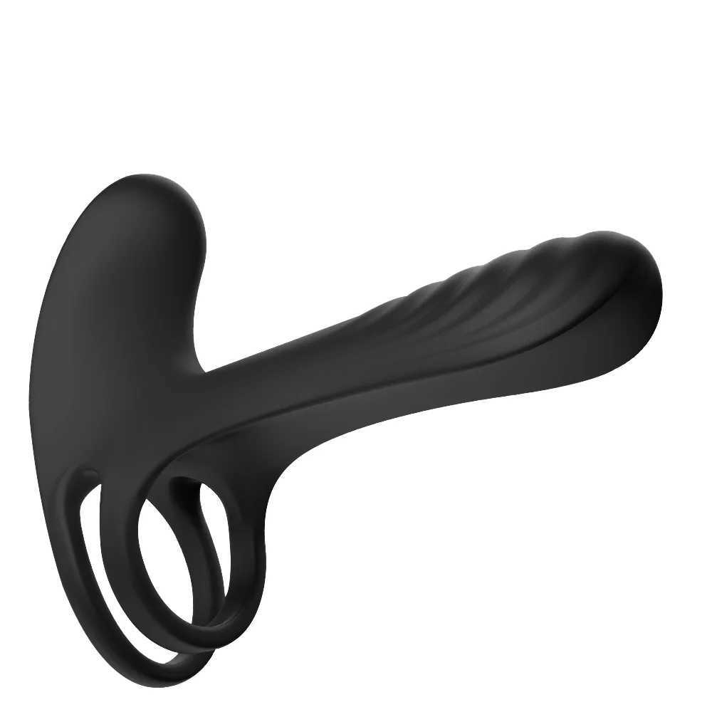 Adult sex toy medical grade silicone USB charging penis ring blackXJ250311