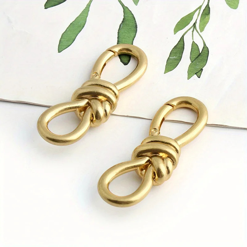 2PCS 74mm Womens Tote Bag Metal Twist Spring Ring Lobster Clasp Shoulder Shoes Clothes Knot Decoration Keychain 250311