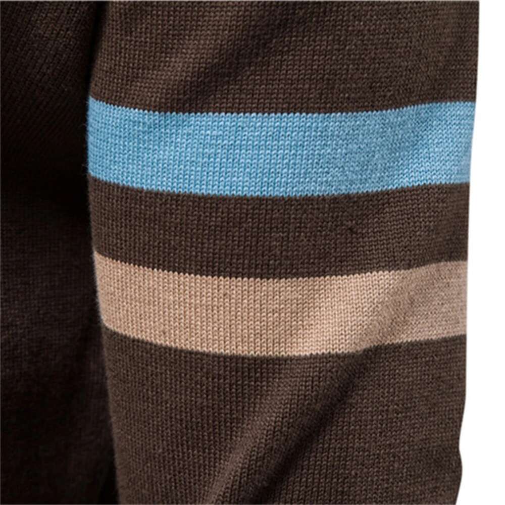 New Autumn And Winter 100% Cotton Mens Zipper Cardigan Casual Patchwork Fashion Youth Knitted Sweaters For Men