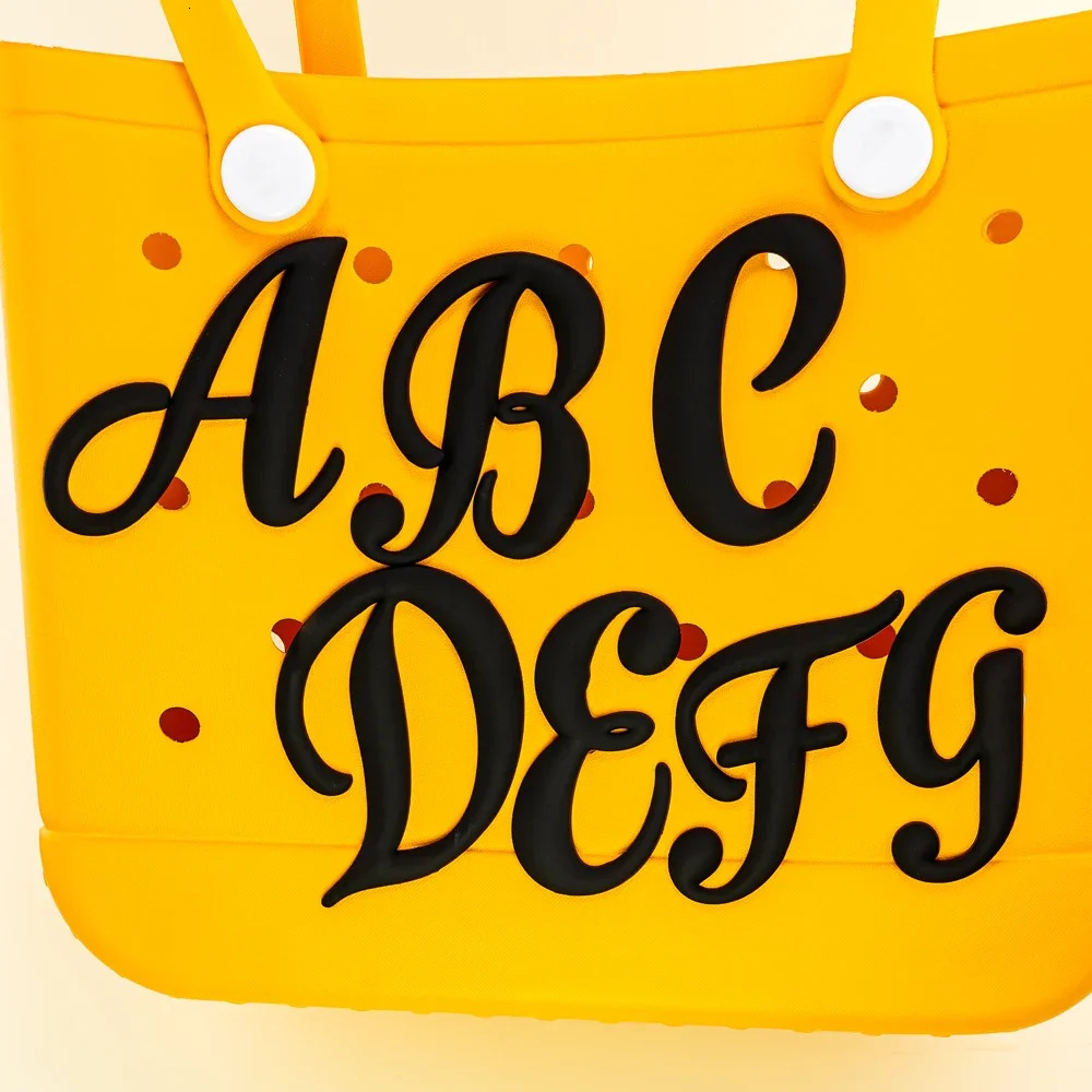 1PCS Black Alphabet Womens Bag Charms 26 Letters AZ Accessories Fashion Travel Beach Handbag Pendant Tote Decoration 250311