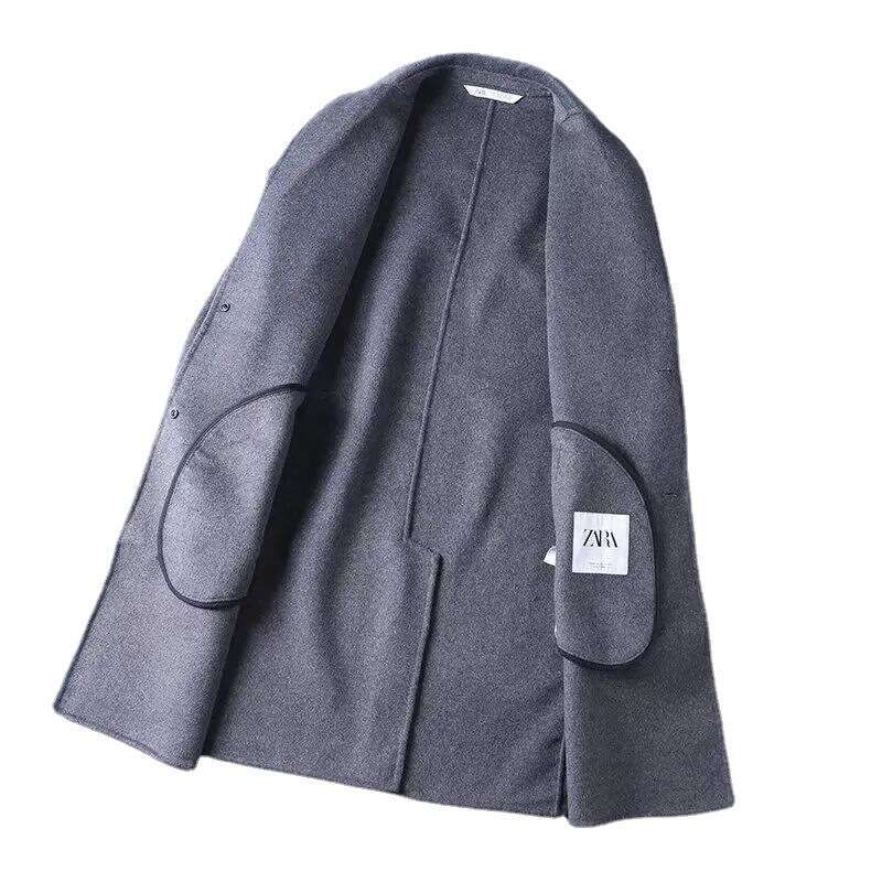 Spanish Single Casual Handmade Double-Sided Medium To Long Woolen Coat, Autumn And Winter Warm Men's Clothing