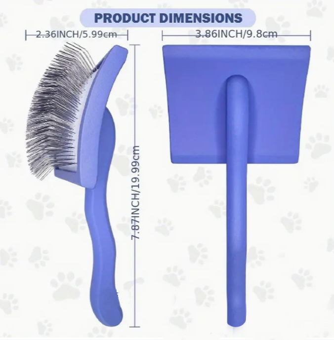 Curved Long-Pin Pet Grooming Brush Wholesale Deshedding Detangling Comb for Dogs and Cats with Hair Removal and Knot Care