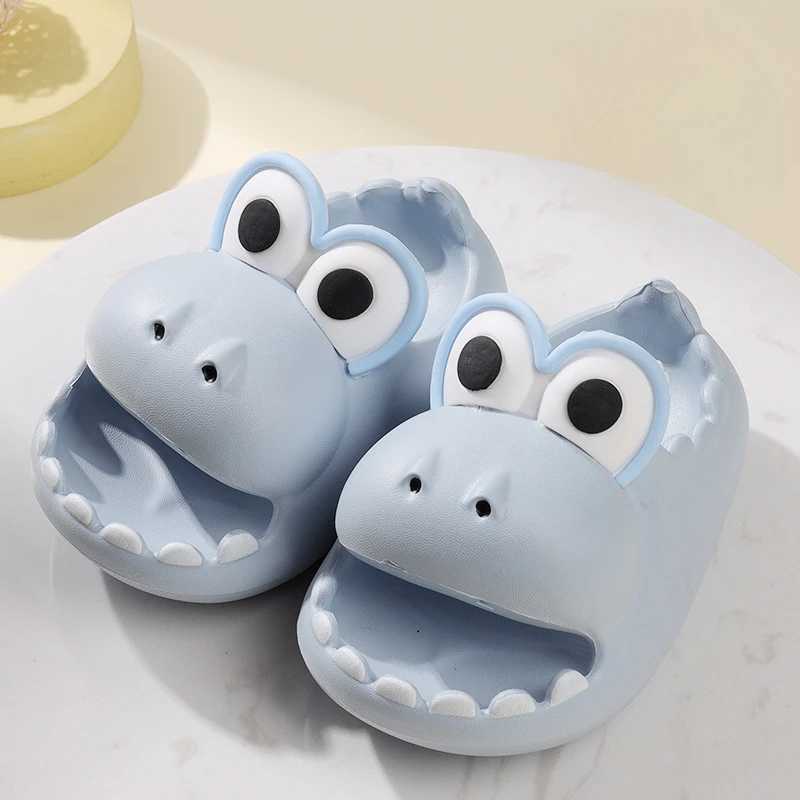 Kids Summer Slippers Boys Girls Shoes 3D Cute Cartoon Dinosaur Slippers Antiskid Thick Bottom Children Light Beach Play SandalsT250311