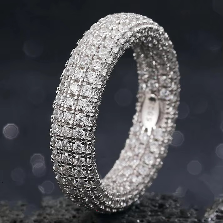 Fashion Premium Jewelry Original Moissanite Diamond Studded Hip Hop 925 Silver Rings for Sale at Best Prices