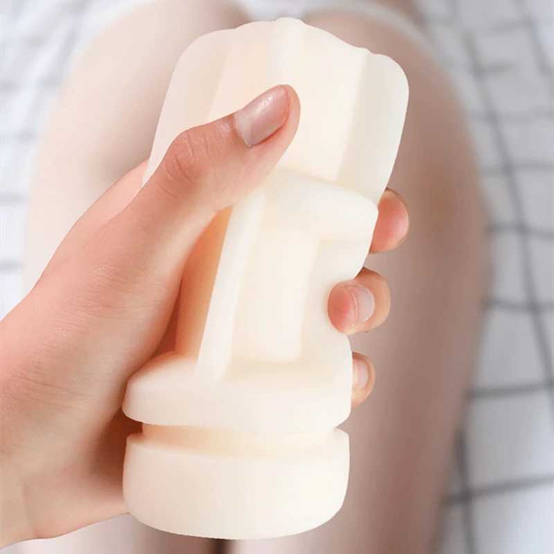 JIUAI Male Masturbator Soft Rubber Climax Airplane Cup Mouth Sucking Anal Vagina Manual Penis Trainer Adult Sex Toys for Men 18+XJ250311