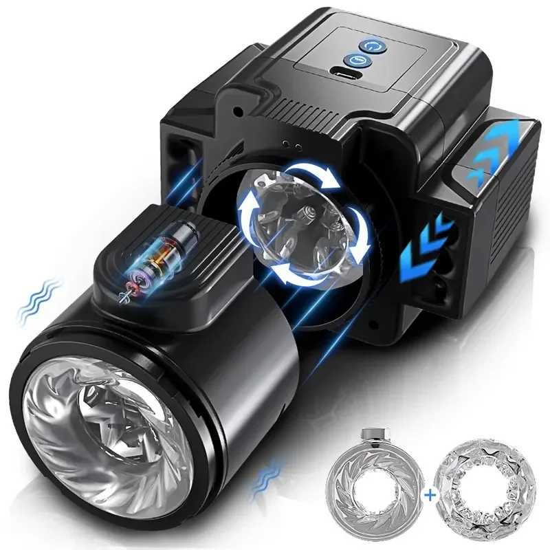 Automatic Male Masturbator Telescopic Masturbators Masturbation Cup Piston Open-ended Adult Equipment Sex Toy for MenXJ250311