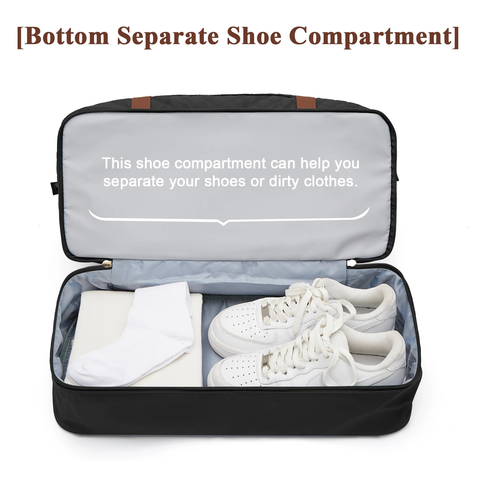 Weekender Womens Large Travel Luggage Handbag with Shoes Essential Overnight Hospital Bag 250311