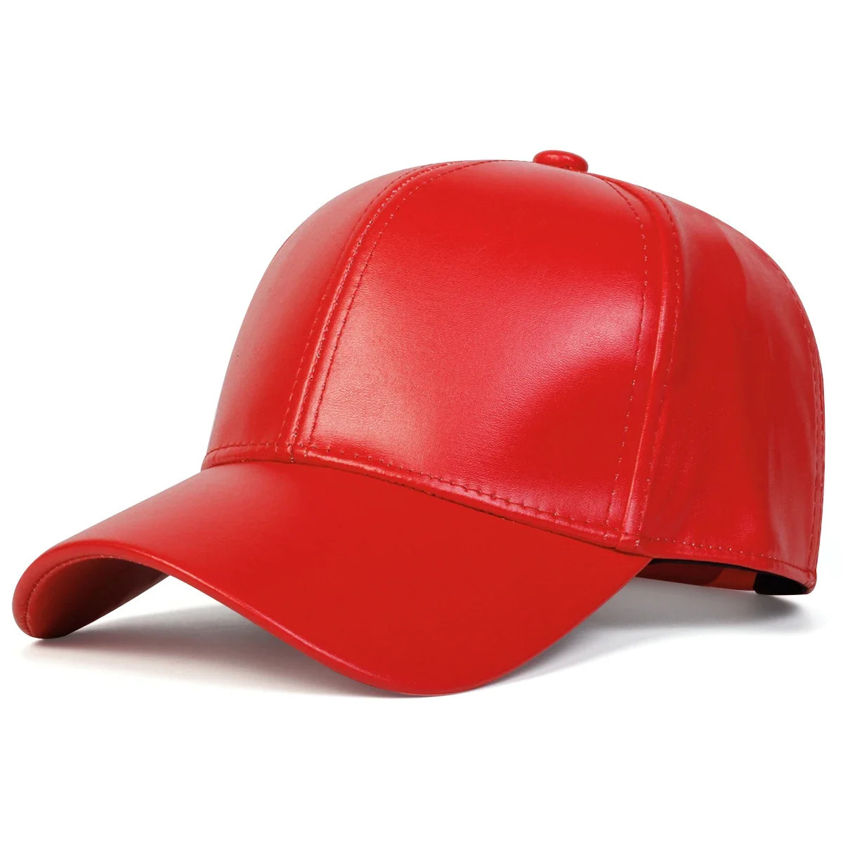Unisex Light Panel Solid Color PU Leather Baseball Caps Spring Autumn Outdoor Adjustable Casual Hats Dad Hat Sunscreen 250311