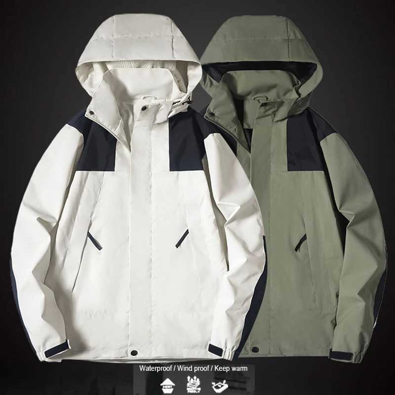 Spring Autumn Casual Jacket Men/Women Outdoor Waterproof Windproof Hooded Windbreaker Trench Coats Male Camping Hiking OutwearT250311