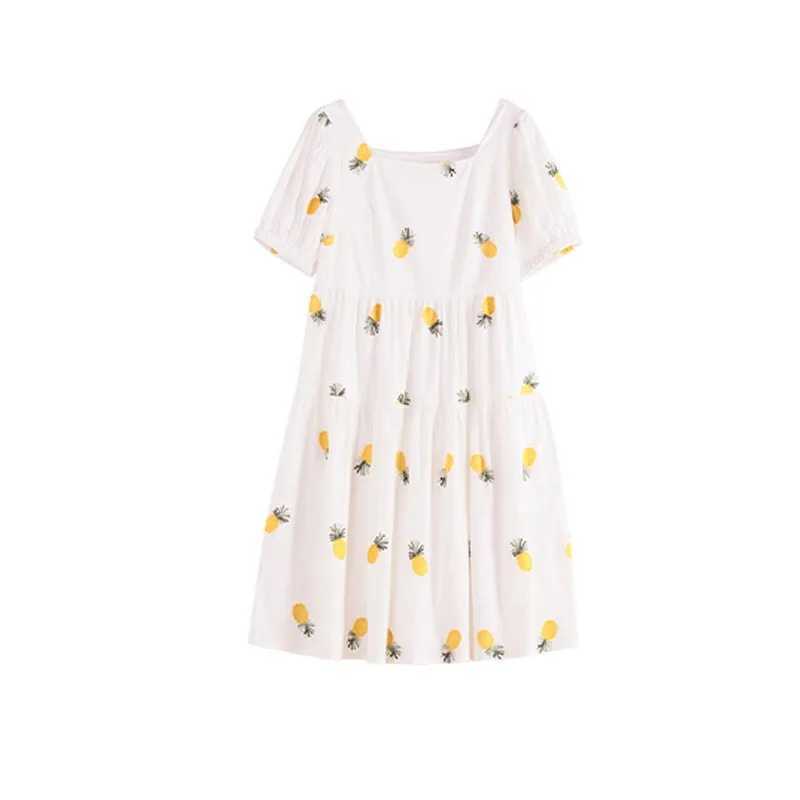 Pregnant Women Summer Dress Petal Collar Sweet Bubble Sleeve Temperament High Waist Maternity Gown Maternity Short Sleeve DressT250311