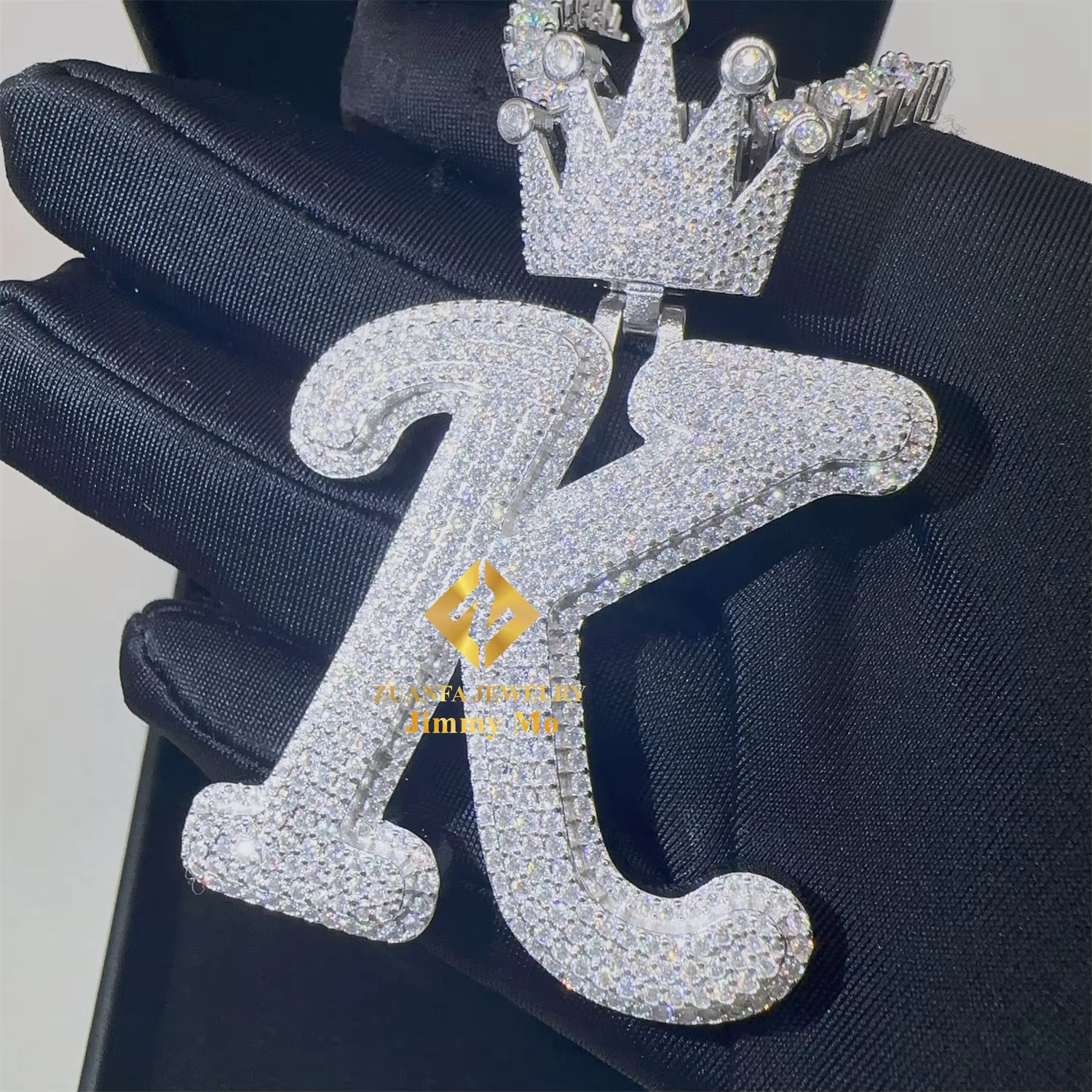 GRA Certificate Customized Pendant Luxury Jewelry 2in 925 Silver Iced Out VVS Moissanite Letter Initial K Name Pendant