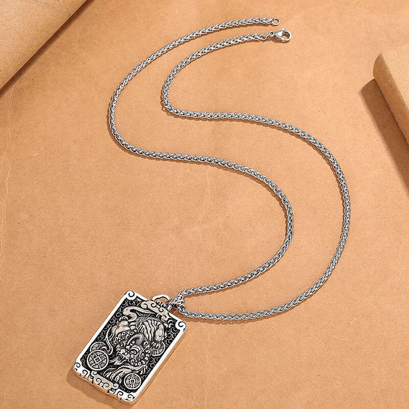 China-Chic copper coin u necklace male domineering personality national style fashion hollow niche design creative jewelry